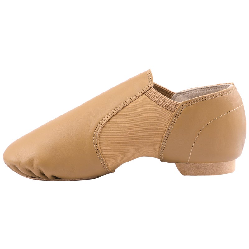 Linodes Leather Jazz Shoe Slip On for Girls and Boys (Toddler/Little Kid/Big Kid) Brown 1.5M Little Kid - Image 2